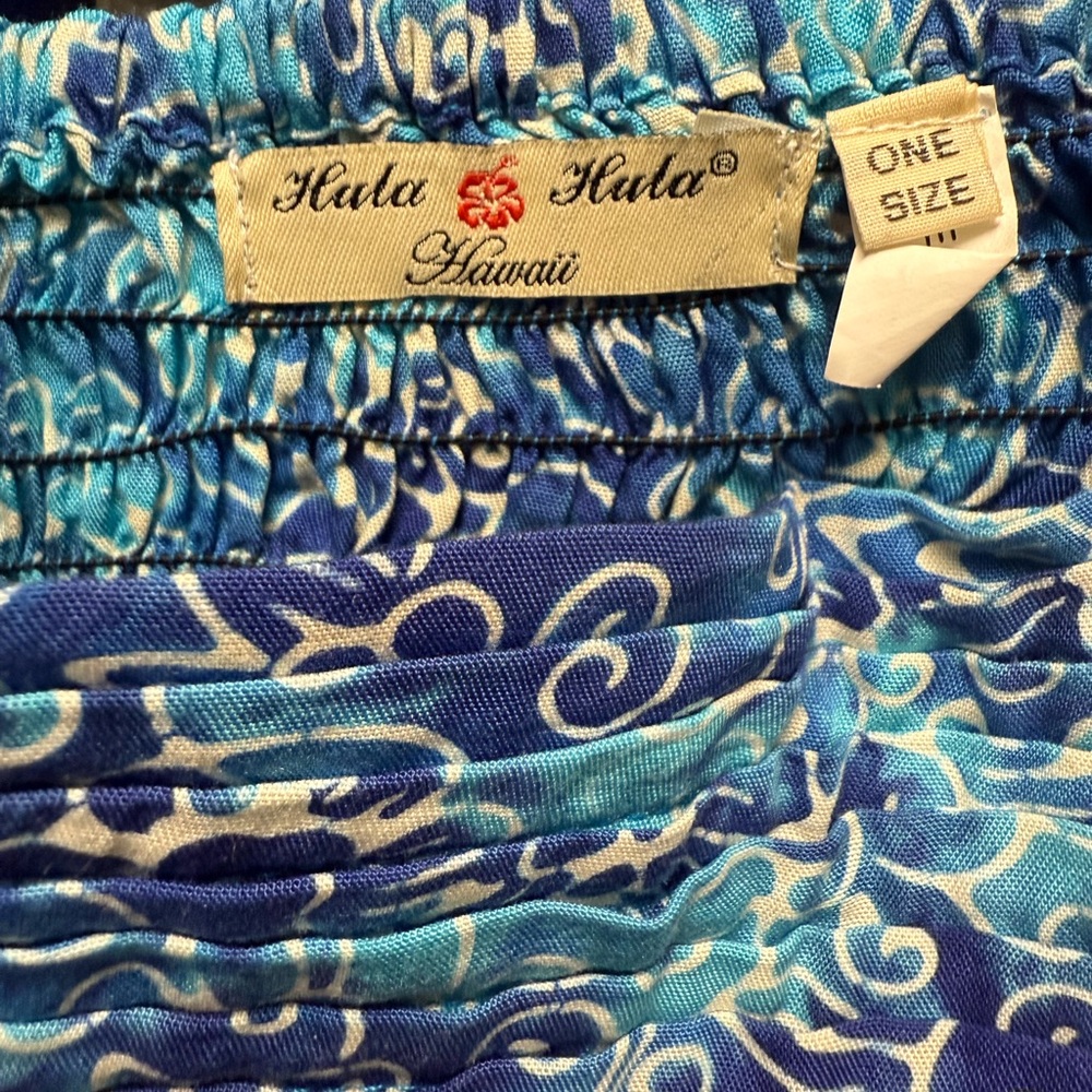 Blue Patterned Women's Dress - Picture 4 of 4